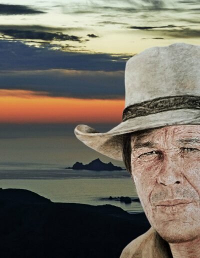 portrait of charles bronson at the end of a day pastels and photography digitally combined jim fitzpatrcik available in different sizes 2 1