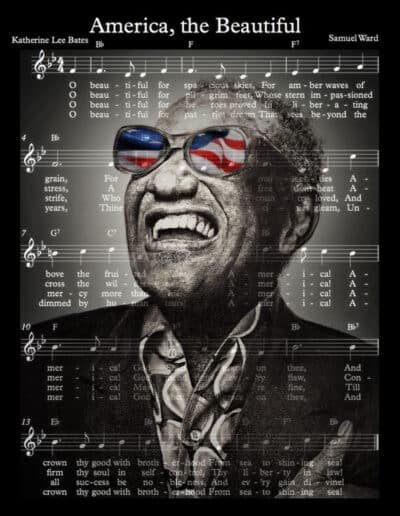 ray charles singing america the beautiful graphite and photography digitally combined jim fitzpatrick available in different sizes
